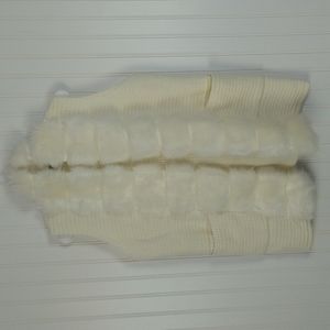Sweater Vest with Faux Fur Trim
